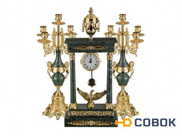 Фото Набор:часы+2 подсвечника циферблата=10 см. Olympus Brass (292-019)