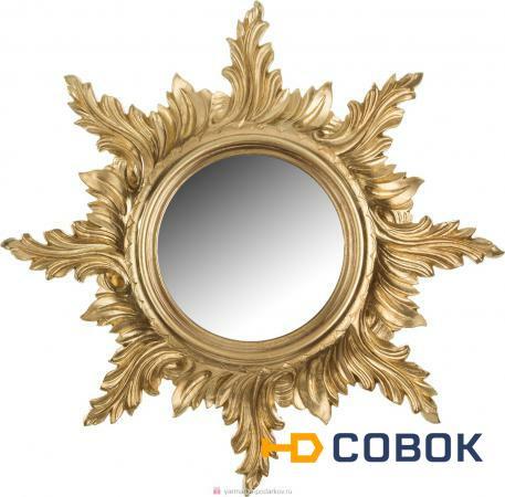 Фото Зеркало настенное золотое диаметр 50/18 см,