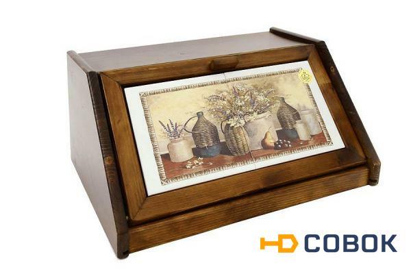 Фото Деревянная хлебница с керамическими вставками Натюрморт LCS ( LCS994V-AL )