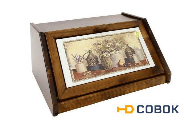 Фото Деревянная хлебница с керамическими вставками Натюрморт - LCS994V-AL LCS