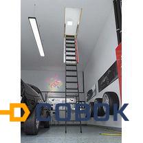 Фото Лестница чердачная Fakro LMP 70x144 Металлическая для помещений с высокими потолками
