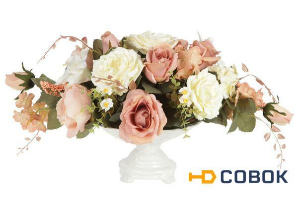 Фото Декоративные цветы Розы и лилиив керамическй вазе Dream Garden ( DG-15145-AL )