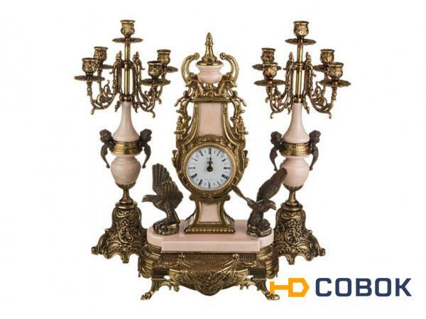 Фото Набор:часы+2 подсвечника циферблата=10 см. Olympus Brass (292-024)