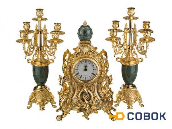 Фото Набор:часы+2 подсвечника циферблата=10 см. Olympus Brass (292-018)