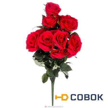 Фото Цветок искусственный букет роз длина 50 см