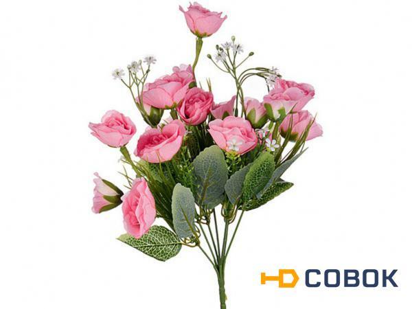Фото Цветок искусственный высота=35 см."роза кустовая" 100% полиэстр Huajing Plastic (23-314)