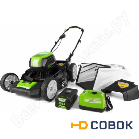 Фото Аккумуляторная газонокосилка GreenWorks GD80LM51K4 80V 2500707UB