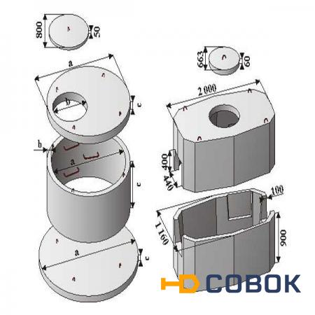 Фото Колодец кабельной связи ККС 4-80 комплект