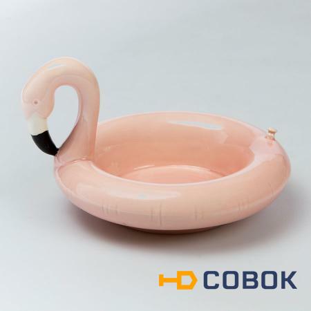 Фото Миска сервировочная керамическая floatie flamingo (60969)
