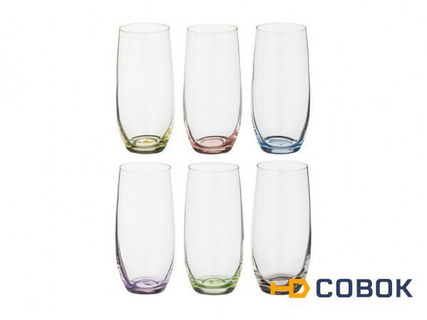 Фото Набор стаканов для воды из 6 шт. "rainbow" 350 мл.высота=15 см. Crystalex Cz (674-413)