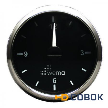 Фото Wema Кварцевые часы чёрные/серебряные Wema IMCR-BS 12/24 В 52 мм
