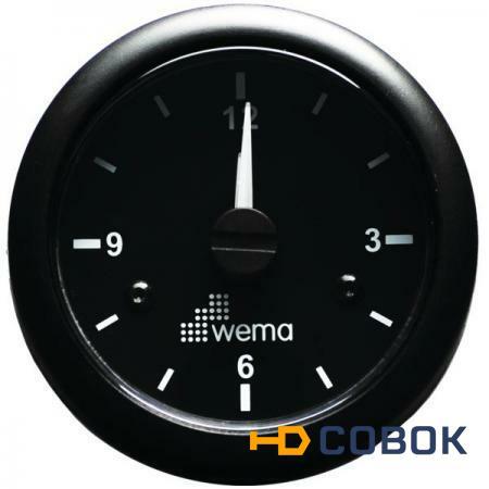 Фото Wema Кварцевые часы чёрные Wema IMCR-BB 12/24 В 52 мм
