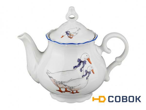 Фото Заварочный чайник "гуси" 500 мл.высота=14 см. Bohemia Porcelan (655-053)