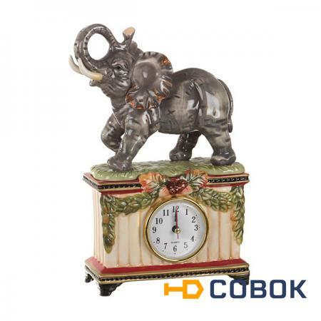Фото Часы настольные "слон" 17*7 см. высота=25 см. диаметр циферблата=6 см. Hebei Grinding (59-421)