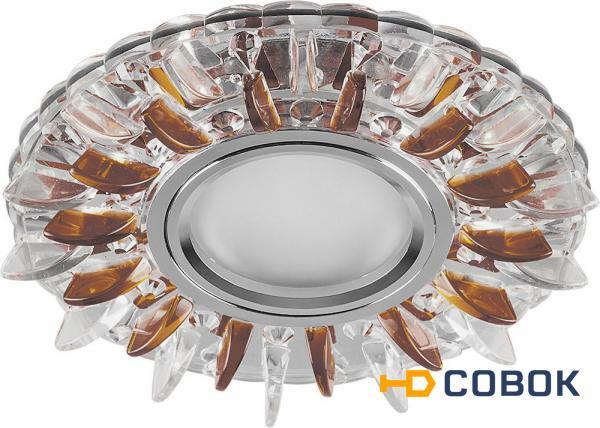 Фото Светильник встраиваемый с белой LED подсветкой Feron CD911 потолочный MR16 G5.3 прозрачный-коричневый; FE_28981