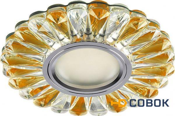 Фото Светильник встраиваемый с белой LED подсветкой Feron CD901 потолочный MR16 G5.3 прозрачный-коричневый; FE_28971