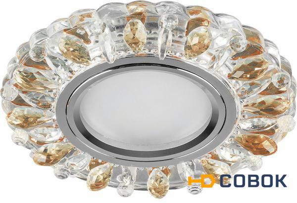 Фото Светильник встраиваемый с белой LED подсветкой Feron CD916 потолочный MR16 G5.3 прозрачный-коричневый; FE_28990