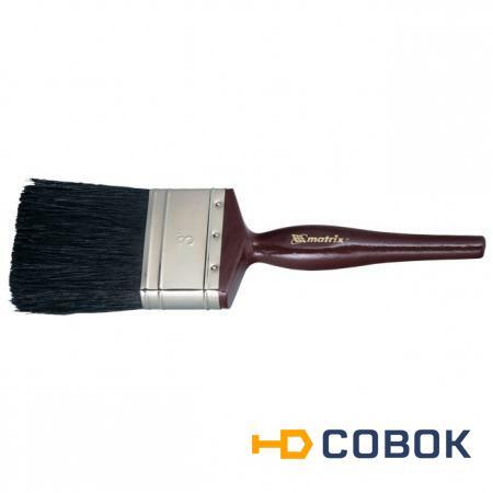 Фото Кисть плоская Декор 3 4 (20 мм) натуральная черная щетина деревянная ручка MTX MATRIX 82615