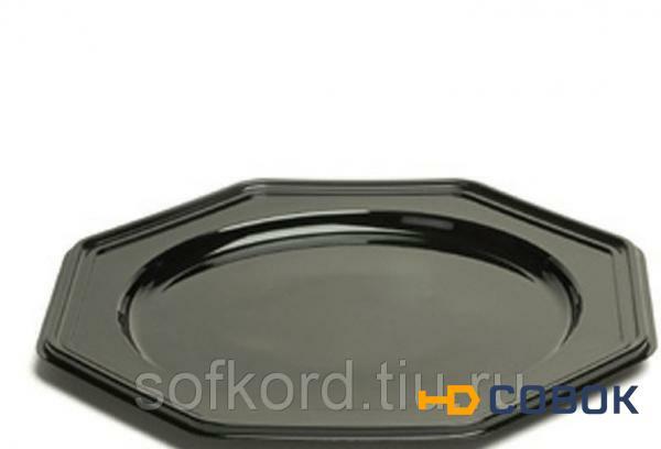 Фото Блюдо Sabert d-30 см 8-ми угольное черное (10 штук / упаковка)