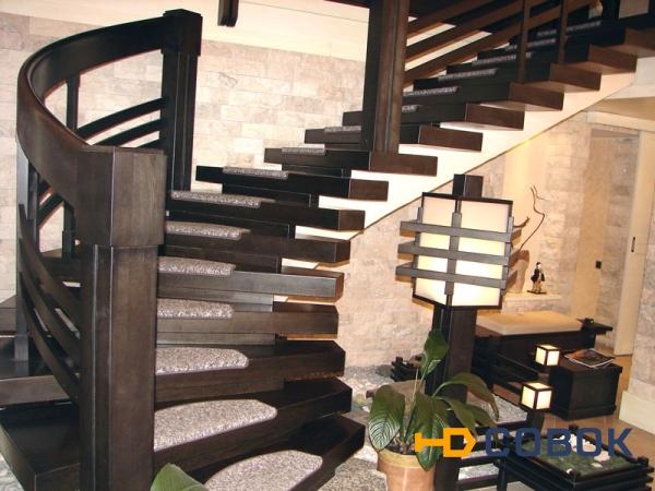 Фото Лестницы в японском стиле из массива дерева