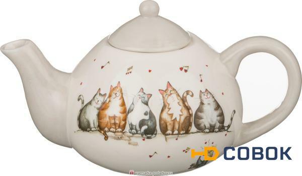Фото Заварочный чайник кошачий квартет 600 мл 21х13х12,5 см,