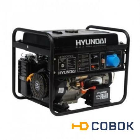 Фото Бензиновый генератор Hyundai HHY 7000FE + колеса