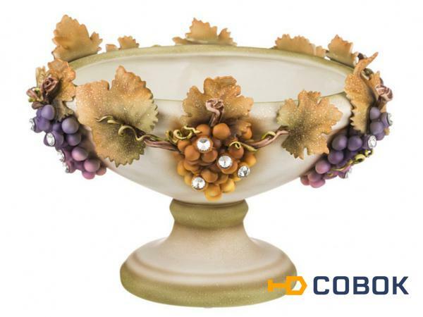 Фото Чаша декоративная "виноград" высота=25 см.диаметр=39 см. Ceramiche Stella (341-156)