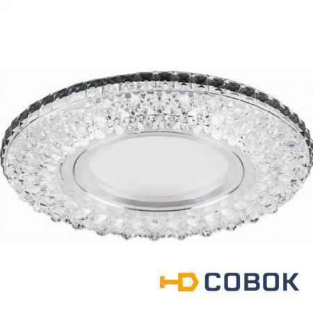 Фото Светильник встраиваемый с разноцветной LED подсветкой Feron CD940 потолочный MR16 G5.3 прозрачный; FE_32541