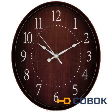 Фото Часы настенные кварцевые венге 30х25х4,6 см