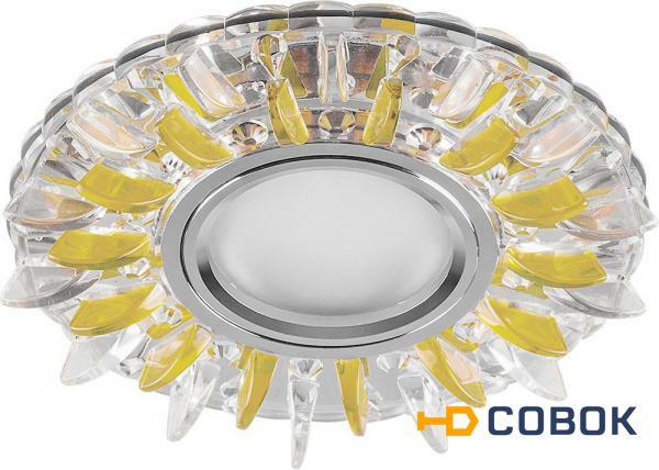 Фото Светильник встраиваемый с белой LED подсветкой Feron CD911 потолочный MR16 G5.3 прозрачный-желтый; FE_28980