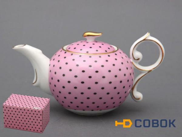 Фото Заварочный чайник "розовый в горошек" 300 мл. Hangzhou Jinding (85-1006)