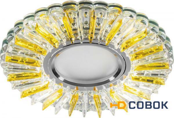 Фото Светильник встраиваемый с белой LED подсветкой Feron CD900 потолочный MR16 G5.3 прозрачный-желтый; FE_28969