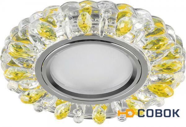 Фото Светильник встраиваемый с белой LED подсветкой Feron CD916 потолочный MR16 G5.3 прозрачный-желтый; FE_28989