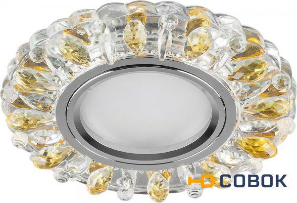 Фото Светильник встраиваемый с белой LED подсветкой Feron CD914 потолочный MR16 G5.3 прозрачный-желтый; FE_28986