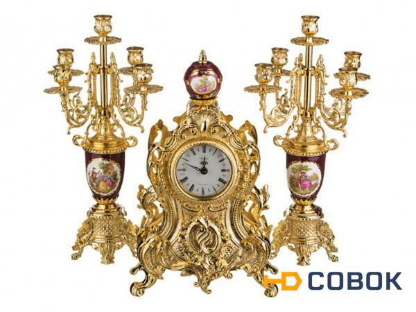 Фото Набор:часы+2 подсвечника циферблата=10 см. Olympus Brass (292-015)