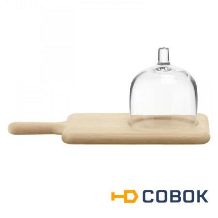 Фото Блюдо сервировочное со стеклянным куполом 35.5 см paddle (59306)