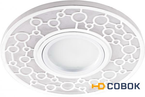 Фото Светильник встраиваемый с LED подсветкой Feron CD990 потолочный MR16 G5.3 белый; FE_32669