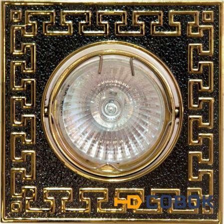 Фото Светильник встраиваемый Feron 2008SDL потолочный MR16 G5.3 черный металлик-золото; FE_17818