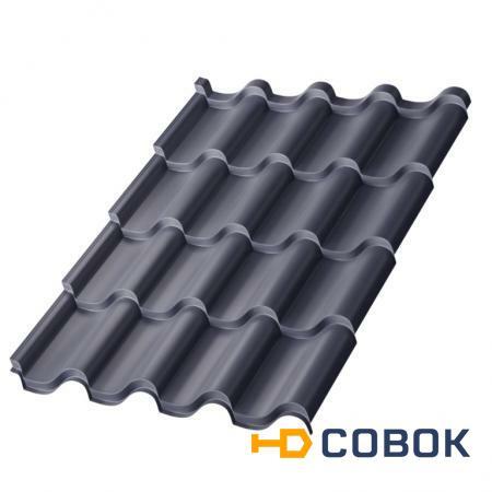 Фото Металлочерепица МП Монтерроса-X (VikingMP E-20-7024-0.5) VikingMP E Серый графит