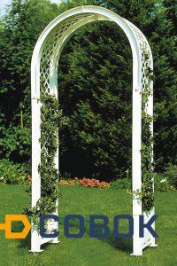 Фото Садовая арка с штырями для установки в землю (белая)