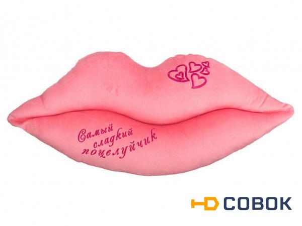Фото Подушка декоративная-губы "самый сладкий поцелуй",55*26 см вышивка