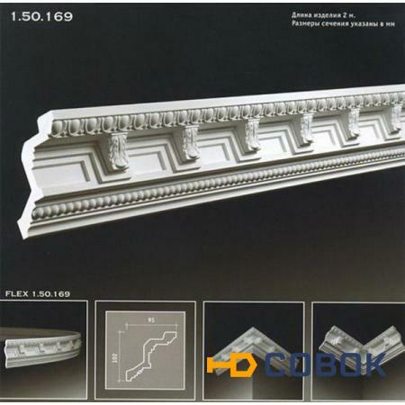 Фото Потолочный плинтус с орнаментом Гибкий1.50.169F