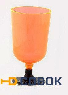 Фото Рюмка 100 мл оранжевая кристаллическая на съемной черной ножке ПС (6 штук / упаковка