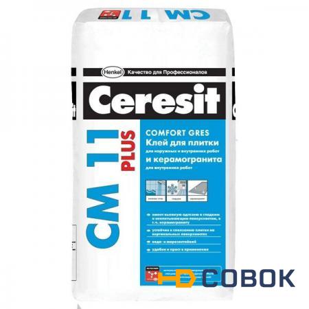 Фото Клей Ceresit CM11 Plus для керамической плитки для внутренних/наружных работ 25 кг
