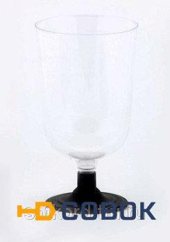 Фото Рюмка 100 мл прозрачная кристаллическая на съемной черной ножке ПС (50 штук / упаковка