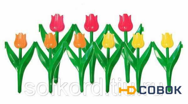 Фото Заборчик Тюльпаны 3цветка 30х225см (5секций)