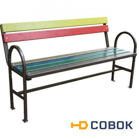 Фото Садовые скамейки со спинкой цветная 2м от производителя