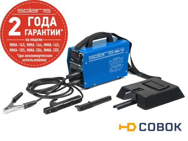 Фото Инвертор сварочный Solaris MMA-165 + AK (220В,20-165А) (SOLARIS) SOLA