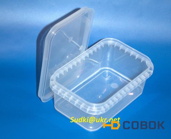 Фото Пластиковый пищевой контейнер прямоугольный с крышкой 500 мл