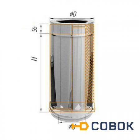 Фото Дымоход Феррум утепленный нержавеющий 439/0,8 мм